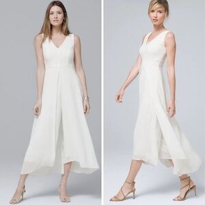 White House Black Market White Flowy Jumpsuit size 0